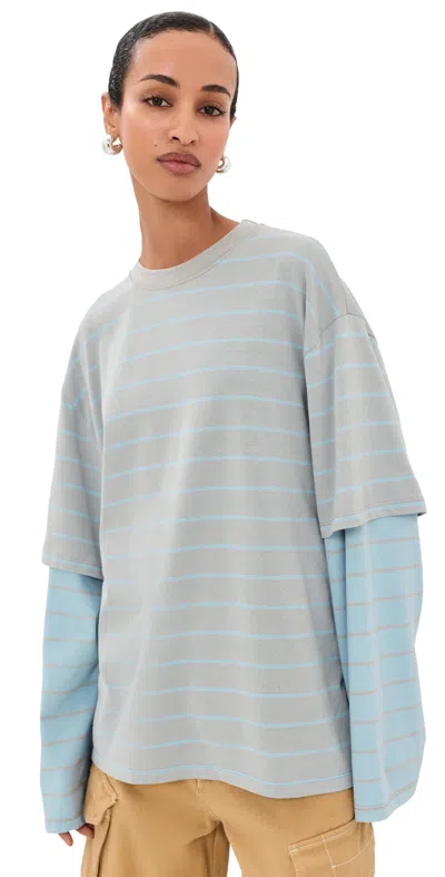 Lioness Bottega Shirt Cloud Sky Stripe In Blue