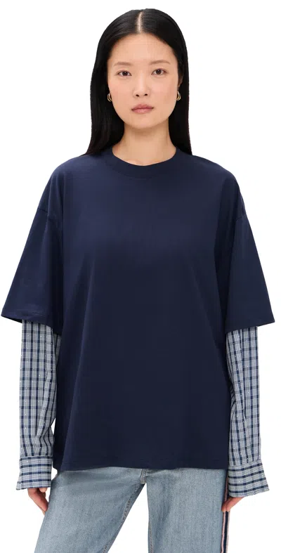 Lioness Bottega Shirt Navy In Blue