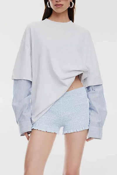 Lioness Bowen Layered Long Sleeve Oversized Shirt In Grey, Women's At Urban Outfitters In White