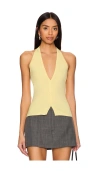 Lioness Neckholder-top Brat In Lemon