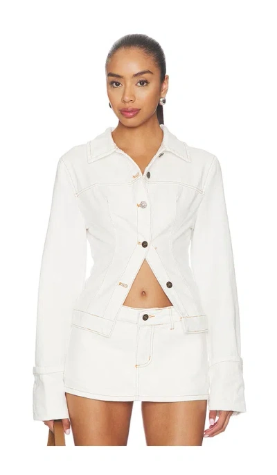 Lioness Bronx Denim Jacket In White