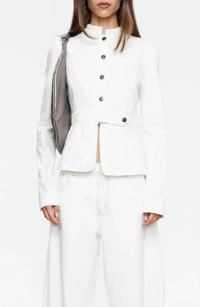Lioness Brooklyn Denim Jacket In White