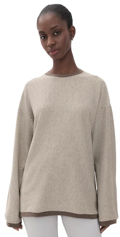 Lioness Bry Long Sleeve Tee Chocolate Stripe In Brown