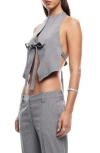 Lioness Butterfly Tie Plaid Halter Top In Onyx Gingham