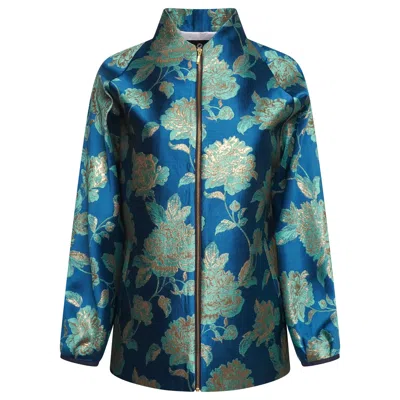 Lioness By Tf Women's Azure Bloom Brocade Jacket In Blue