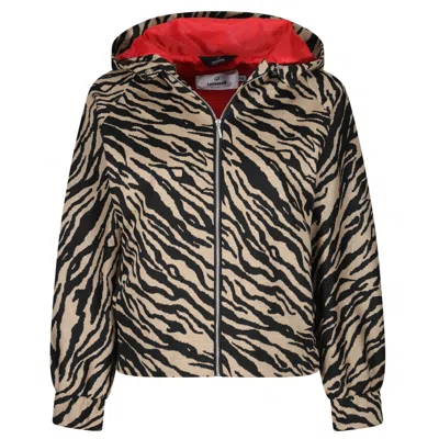 Lioness By Tf Women's Black / Brown Camel Zebra Hoodie Jacket In Black/brown