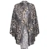 Lioness By Tf Women's Black / Brown Glitter Leopard Long Tunic In Black/brown