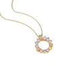Lioness By Tf Women's Blue / Pink Golden Trine Necklace Gold Vermeil, Ruby & Sapphire In Multi