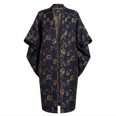 Lioness By Tf Women's Blue Regal Azure Blossom Kimono Jacket