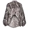 Lioness By Tf Women's Brown & Cream Palm Leaves Tunic In Brown
