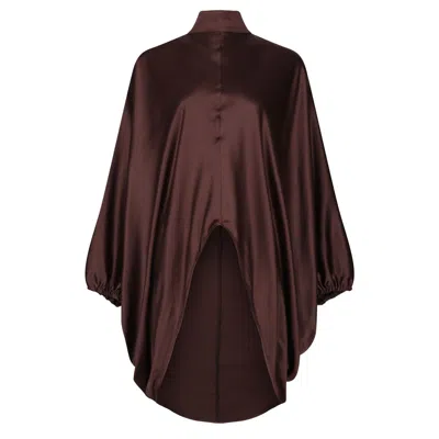 Lioness By Tf Women's Brown Satin Tunic - Long