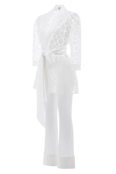 Lioness By Tf Women's Doxa White Kimono  Jacket Two Piece