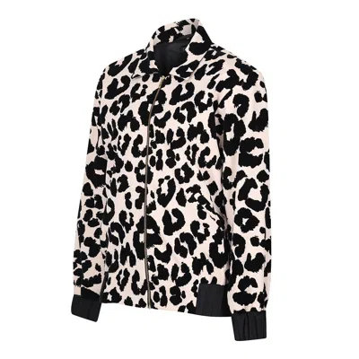 Lioness By Tf Women's Leopard Velvet Bomber Jacket In Animal Print