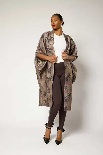 Lioness By Tf Women's Neutrals / Grey Asshy Petal Kimono Jacket In Brown