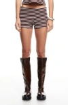 Lioness Carrie Stripe Low Rise Knit Shorts