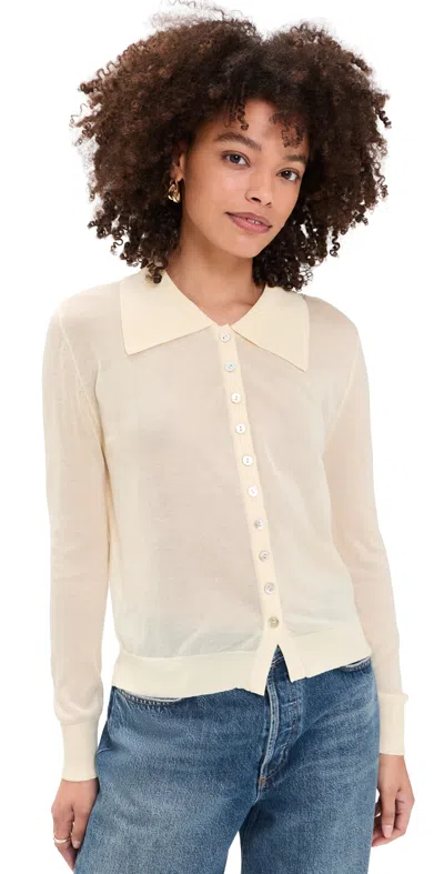 Lioness Chalet Long Sleeve Cardigan Butter In Yellow