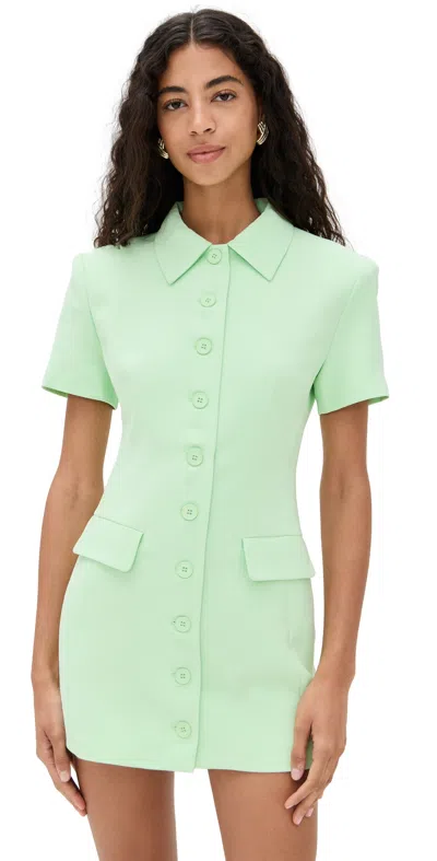 Lioness Cheri Short Sleeve Mini Dress Lime In Green