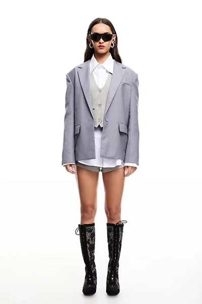 Lioness Chloe Tailored Oversized Blazer Jacket, Women's At Urban Outfitters In Purple