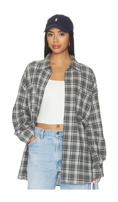 Lioness Clarity Shirt In Slate Plaid
