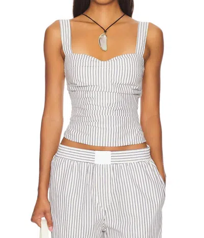 Lioness Cobain Corset Top In Cream Stripe In Multi