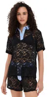 Lioness Cobain Lace Polo Onyx In Black