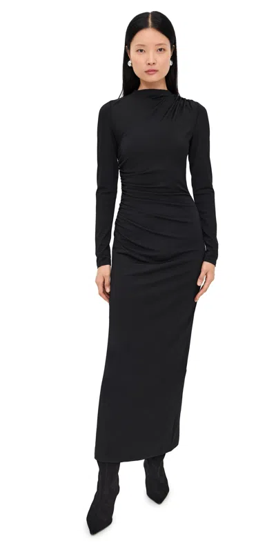 Lioness Contour Maxi Dress Onyx In Black