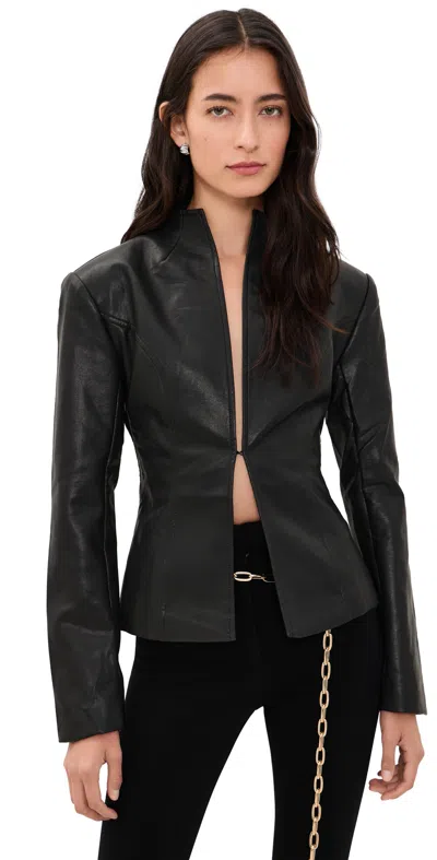 Lioness Cosmopolitan Faux Leather Jacket Vinyl In Black