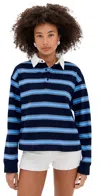 Lioness Countryside Jersey Top Midnight Stripe In Blue
