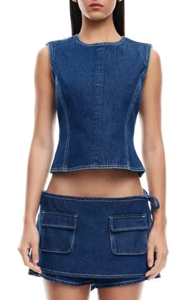 Lioness Countryside Open Back Denim Top
