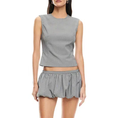 Lioness Countryside Plaid Backless Top In Onyx Gingham
