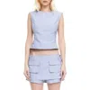 Lioness Countryside Stripe Open Back Top In Blue