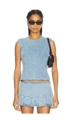 Lioness Countryside Top In Classic Denim