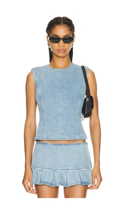 Lioness Countryside Top In Classic Denim