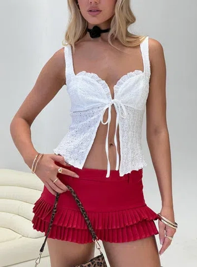 Lioness Deei Double Ruffle Mini Skort In Poppy Red