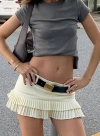 Lioness Deei Double Ruffle Mini Skort Soft Lemon In Soft Lemon