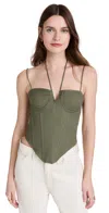 Lioness Del Gato Corset Top In Khaki