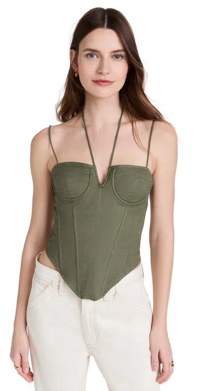 Lioness Del Gato Corset Top In Khaki