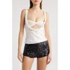 Lioness Delilah Lace & Satin Top In White