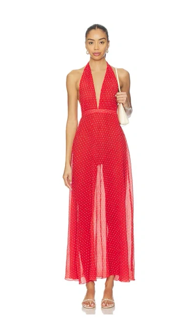 Lioness District Maxi Dress In Red