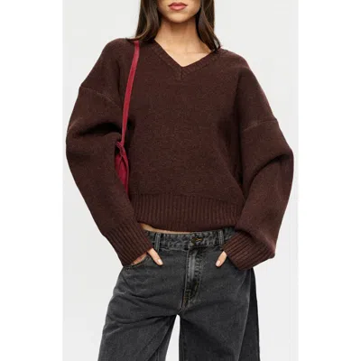 Lioness Dolce V-neck Sweater In Brown