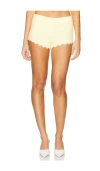 Lioness Dollhouse Knit Scalloped Low Rise Short In Light Yellow, Women's At Urban Outfitters In Cream