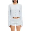 Lioness Dollhouse Rib Cardigan In Soft Blue