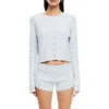 Lioness Dollhouse Rib Cardigan In Soft Blue