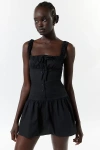 Lioness Drop-waist Mini Dress In Black, Women's At Urban Outfitters
