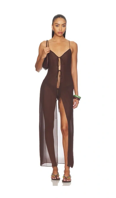 Lioness Dune Maxi Dress In Brown