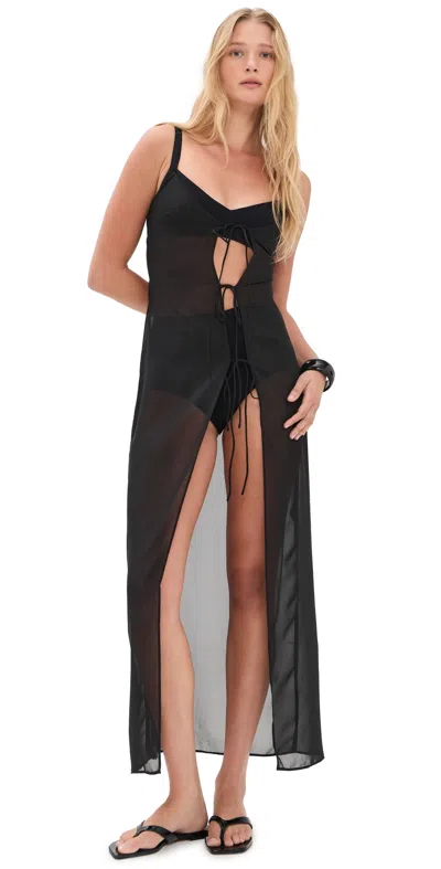 Lioness Dune Maxi Dress Noir In Black