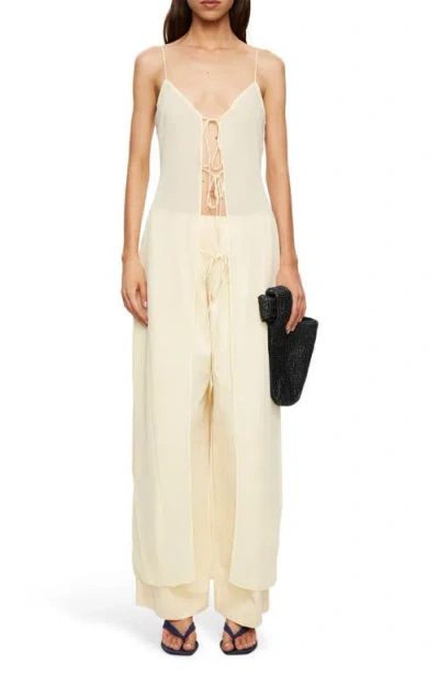Lioness Dune Tie Front Maxi Camisole In White