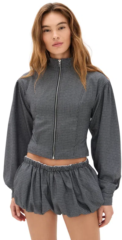 Lioness Eclipse Jacket Onyx Plaid In Gray