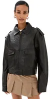 Lioness Eighties Bomber Jacket Washed Onyx In Washed Onyx
