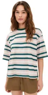 Lioness Emerging Tee In Green Stripe